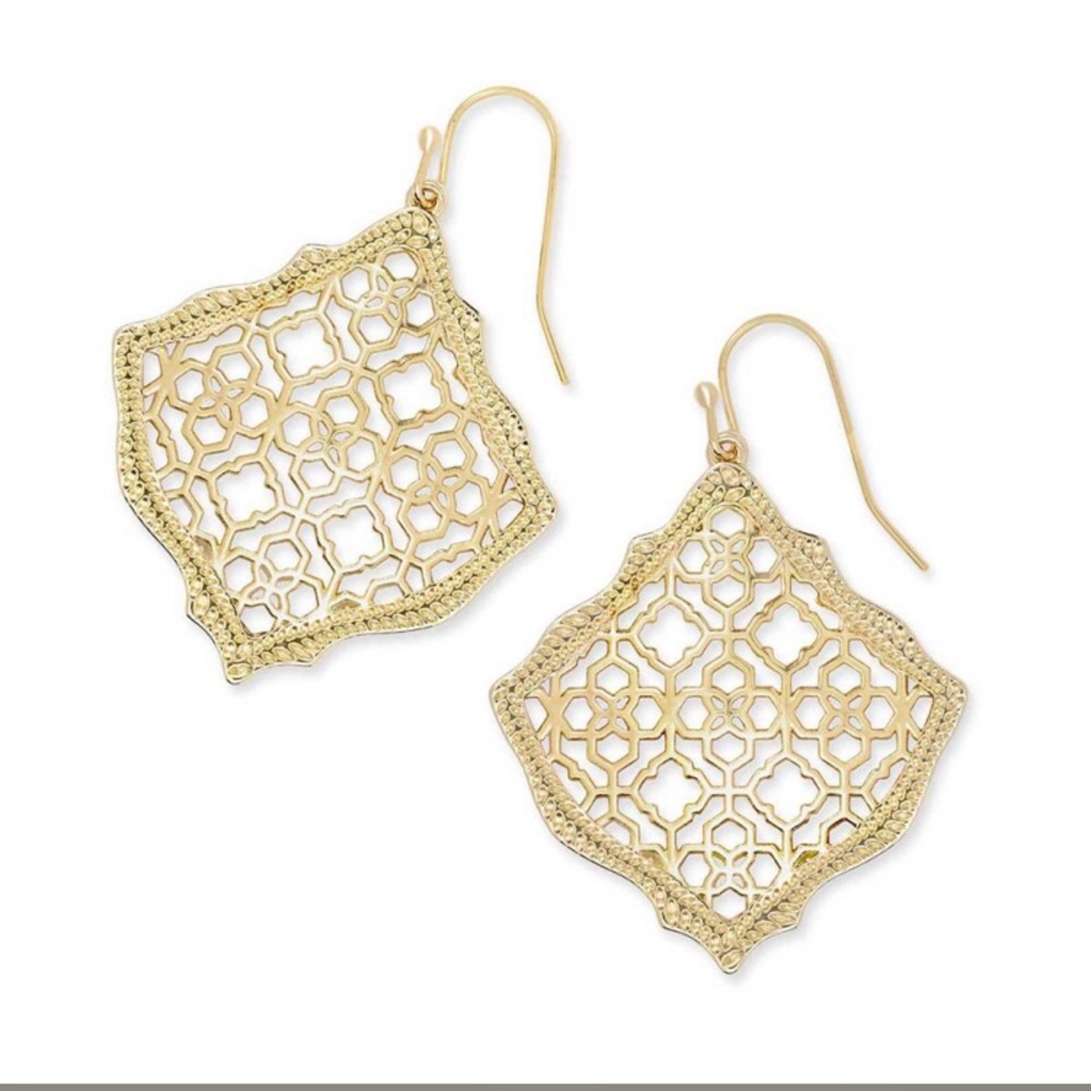 Kendra Scott gold filigree earrings